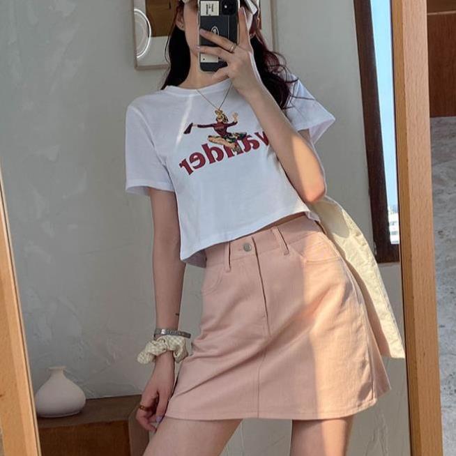 Chân váy jean Lưng Cao Dáng Chữ A Phong Cách Hàn Quốc | BigBuy360 - bigbuy360.vn