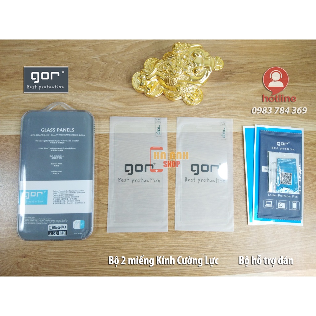 Bộ 2 Kính Cường Lực Redmi Note 4/ 4X Full màn hãng GOR cao cấp (Tặng mã Freeship Extra - Tặng keo chống hở mép)
