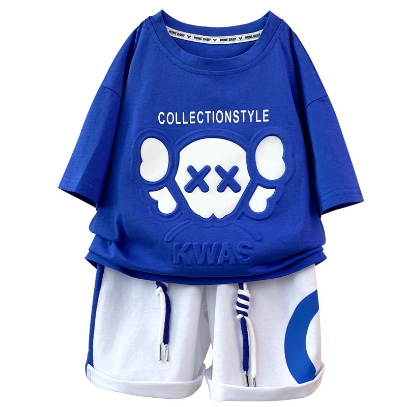 Set Áo Thun Ngắn Tay + Quần Dài Phong Cách Phương Tây Thời Trang Mùa Hè Mới Cho Bé Trai