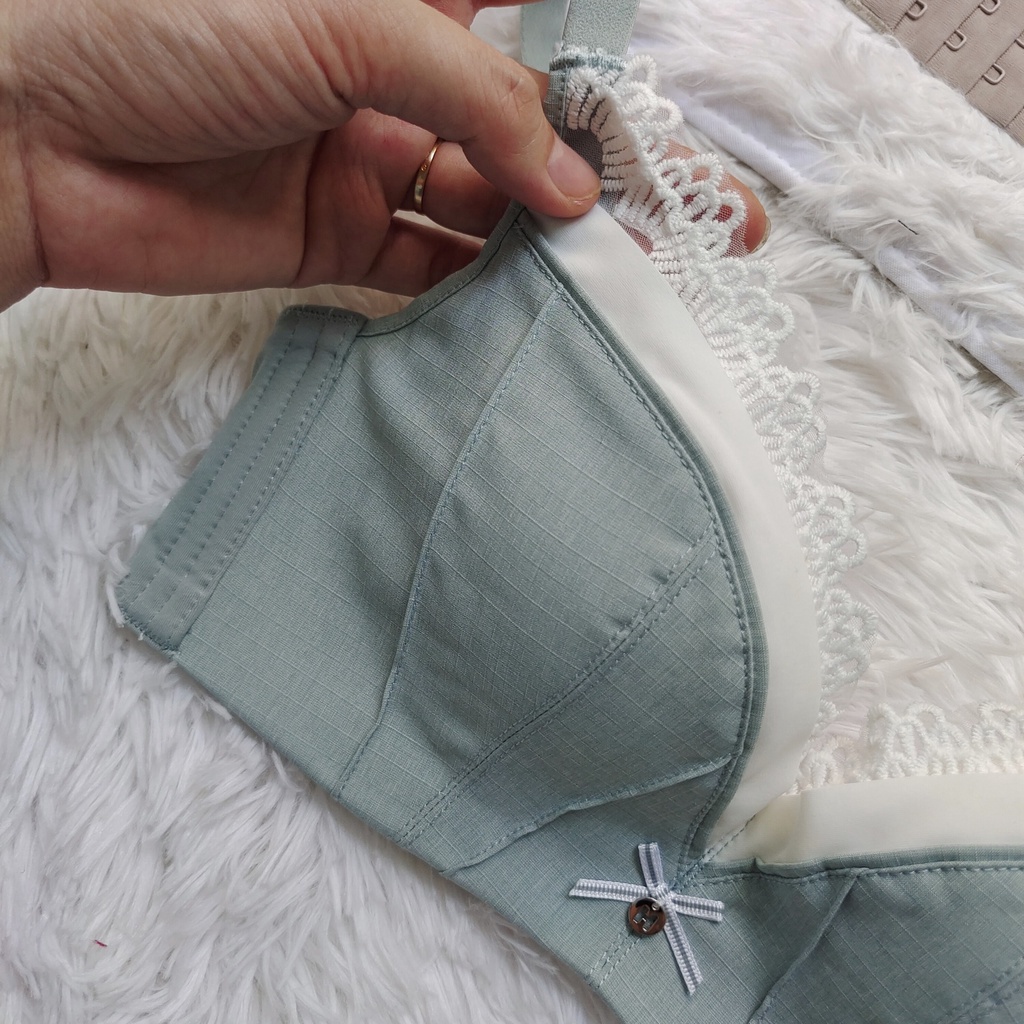 Áo Ngực Cotton  Phối Ren Không Gọng Siêu Nâng Quyến Rũ - Áo Lót Nữ