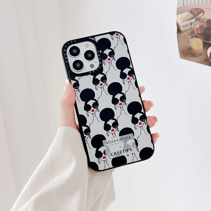 Casetify Ốp Điện Thoại silicone Mềm In Hình alice + olivia Cầu Vồng Cho iphone 15 11 12 13 14 plus pro max