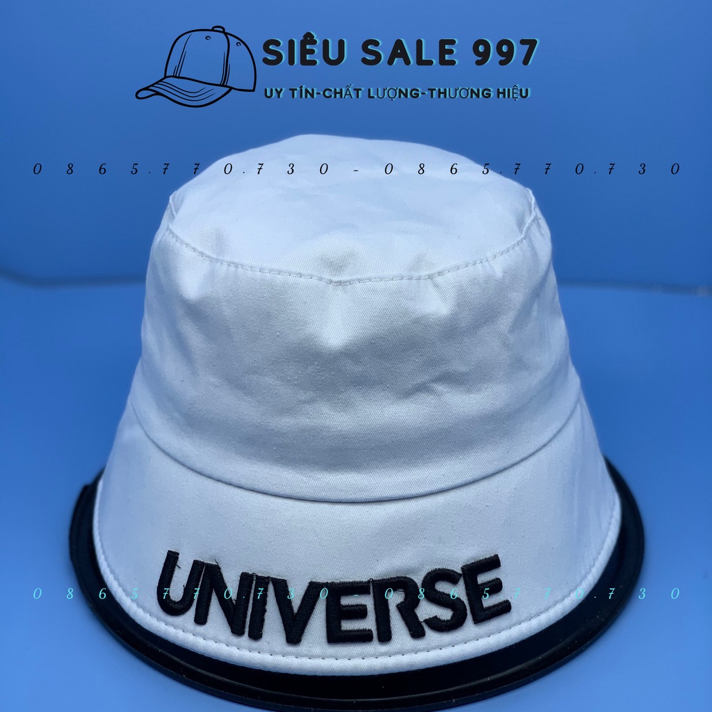 NÓN BUCKET CỤP THÊU VÀNH UNIVERS THỜI TRANG NAM NỮ CAO CẤP PHONG CÁCH HÀN QUỐC