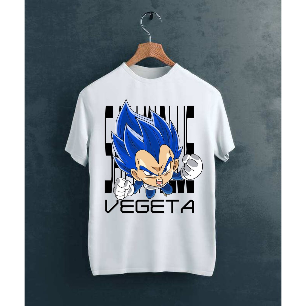 Áo thun 7 viên ngọc rồng VEGETA chibi (Trắng)