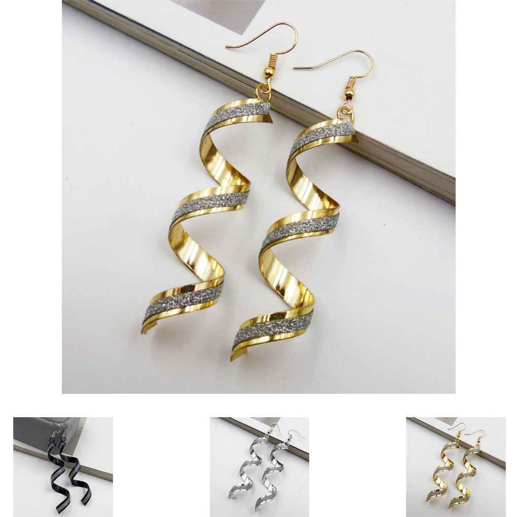 Hoa Tai Hợp Kim Thiết Kế Xoắn Ốc Phong Cách Retro