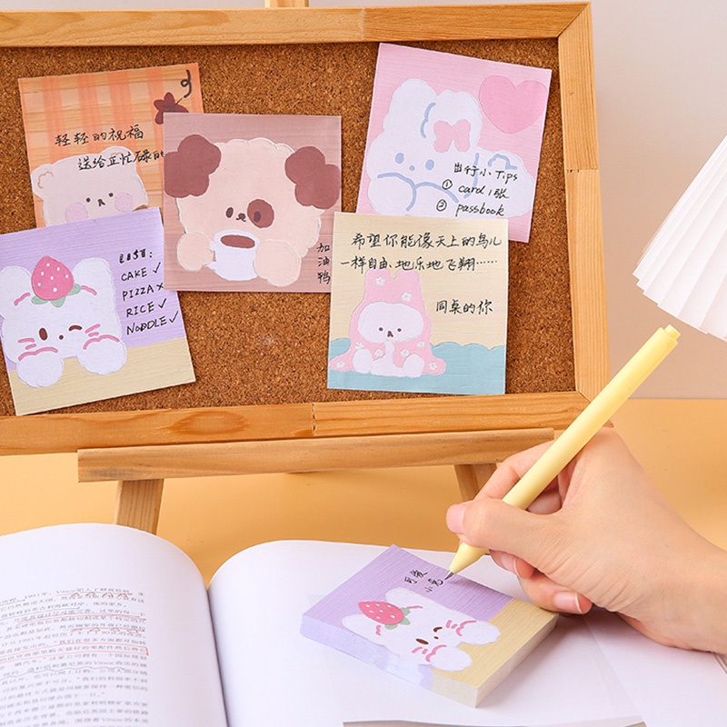 Set 80 tờ giấy ghi chú họa tiết hoạt hình dễ thương cho học sinh