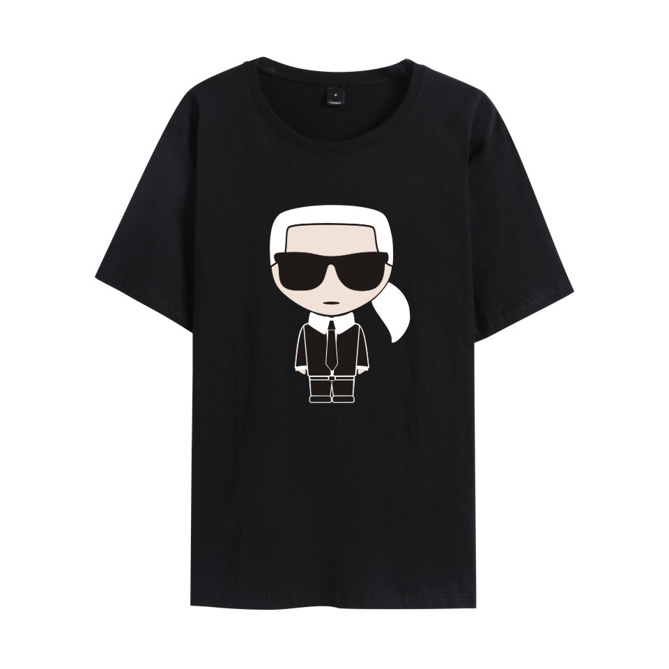 Áo Thun Ngắn Tay In Hình Mèo Karl Lagerfeld Carl.lagerfield Dễ Phối Đồ Nhiều Size S-5XL