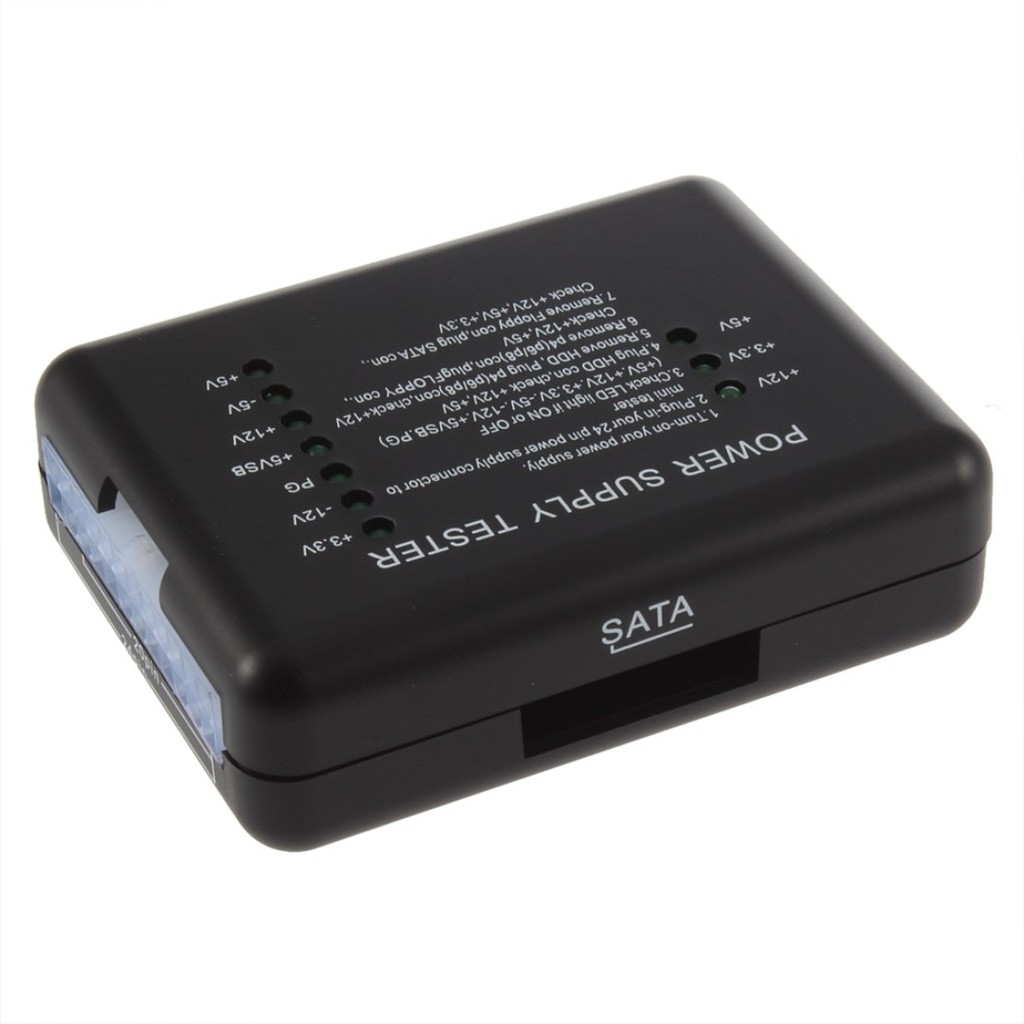 Thiết bị thử điện cấp nguồn máy vi tính 20/24 Pin PSU ATX SATA HDD có đèn LED tiện dụng