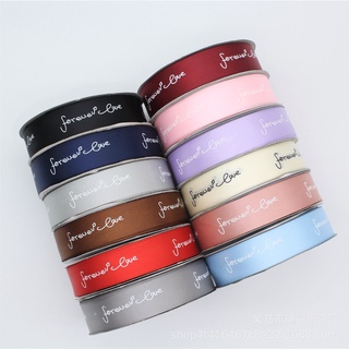 Ruy Băng In Chữ Forever Love Bản Đẹp 2,5cm Nhiều Màu Sắc Dùng Thắt Nơ, Gói Quà