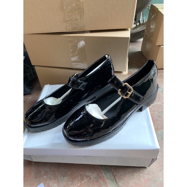 Giày nữ Ullzang dây cài đế 5 cm dáng thời trang phong cách Hàn Quốc