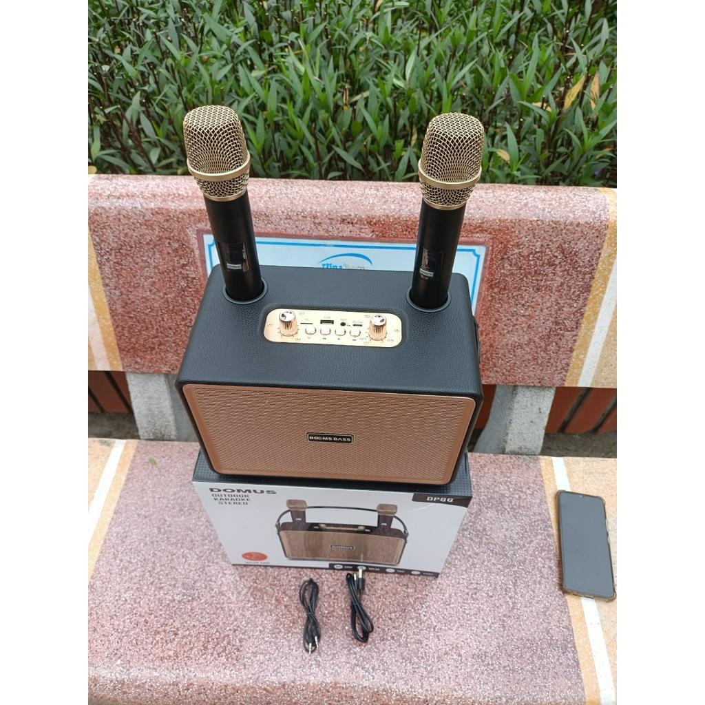 Loa Bluetooth DOMUS DP86  Kèm 2 Micro, Bass Mạnh, Âm Thanh Rõ, Full Box, Loa Hát Kèm Mic Bluetooth 5.2