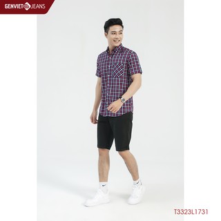 Áo Sơmi Thô Kẻ Caro Cộc Tay Nam T3323L1731 GENVIET