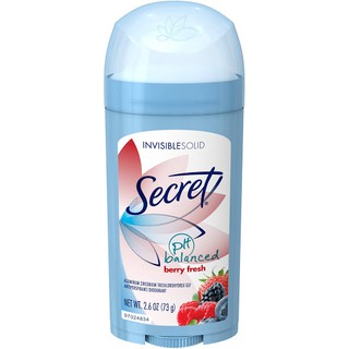 Lăn khử mùi sáp Secret PH Balanced Berry Fresh Invisible Solid 73g, lăn dạng sáp dành c thumbnail