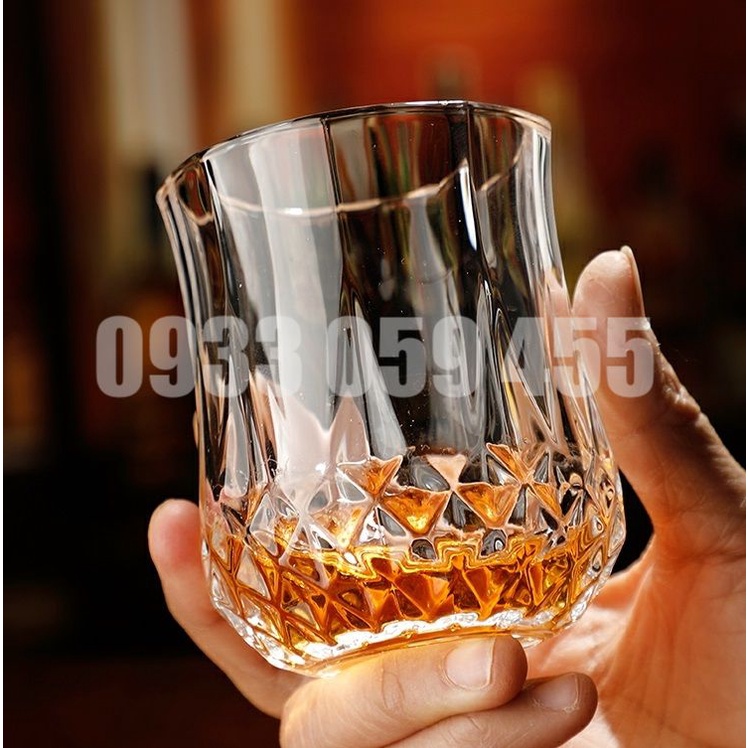 Ly thủy tinh uống rượu Tây cao cấp, ly cốc uống rượu whisky 240ML