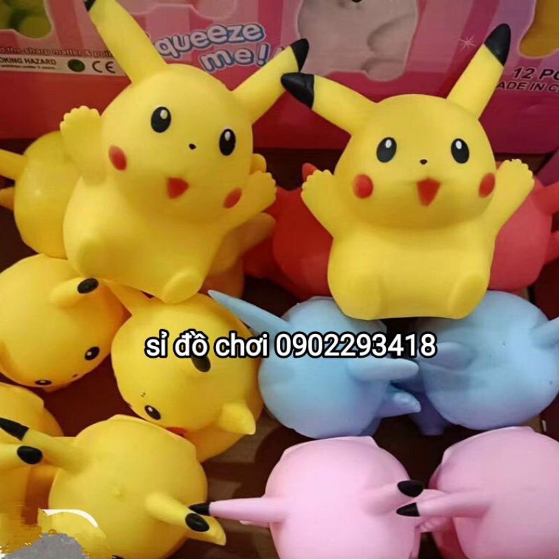 [ SALE SỐC ] Squishy Hộp 12 Con Thơm Mềm Hình Pikachu Dễ Thương Giúp Giảm Stress