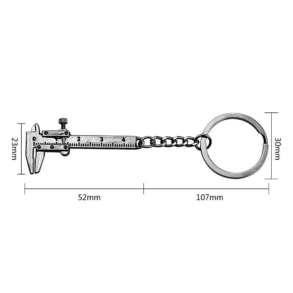 Móc khóa mặt hình thước trượt mini bằng hợp kim kẽm