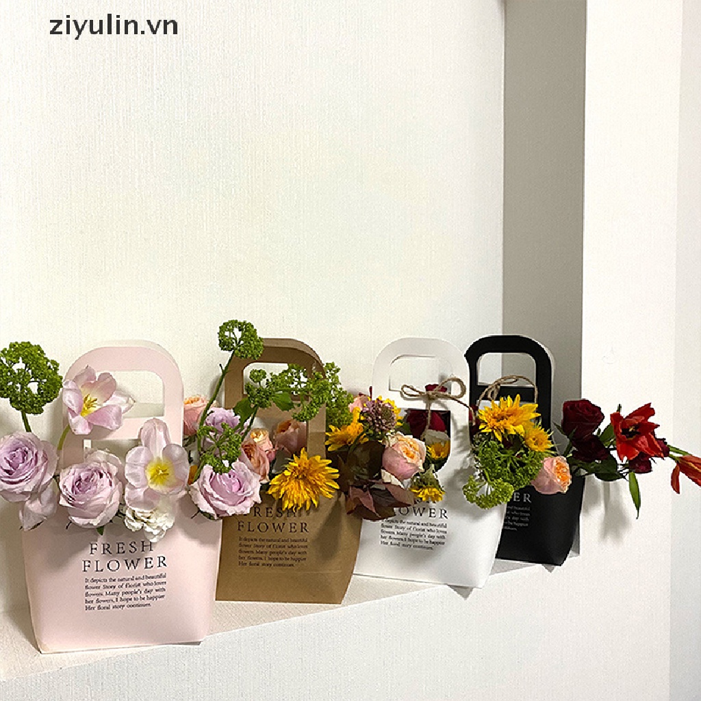 Túi giấy kraft đựng hoa làm quà tặng tiện dụng nhiều màu tùy chọn