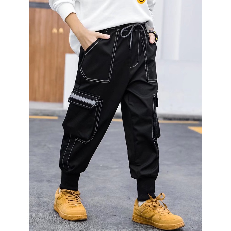 Quần Dài Dáng Rộng Chất Liệu Cotton Phong Cách Retro Nhật Bản Thời Trang Cho Bé Trai