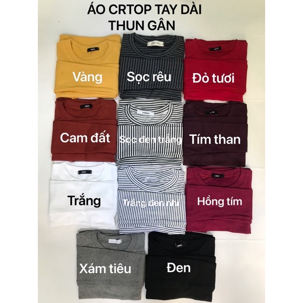 [ 10Màu HOTT ÁO CROPTOP TAY DÀI THUN GÂN CAO CẤP