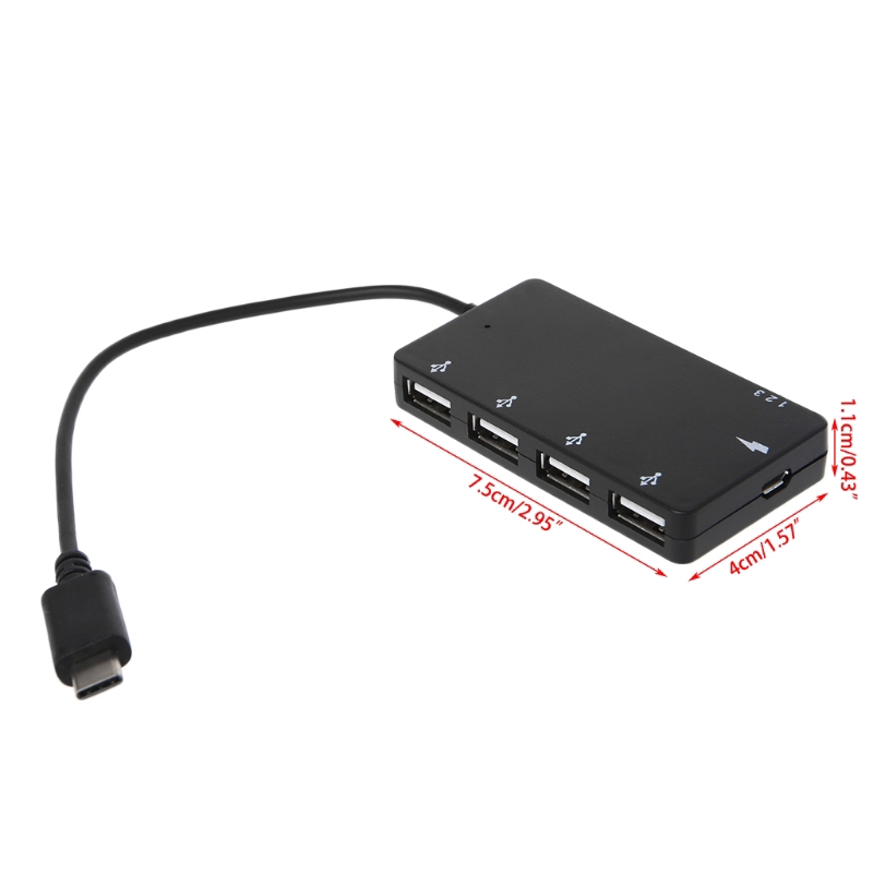 Bộ Chia 4 Cổng Usb Loại C Otg Cho Điện Thoại Thông Minh / Máy Tính Bảng / Pc / Macbook