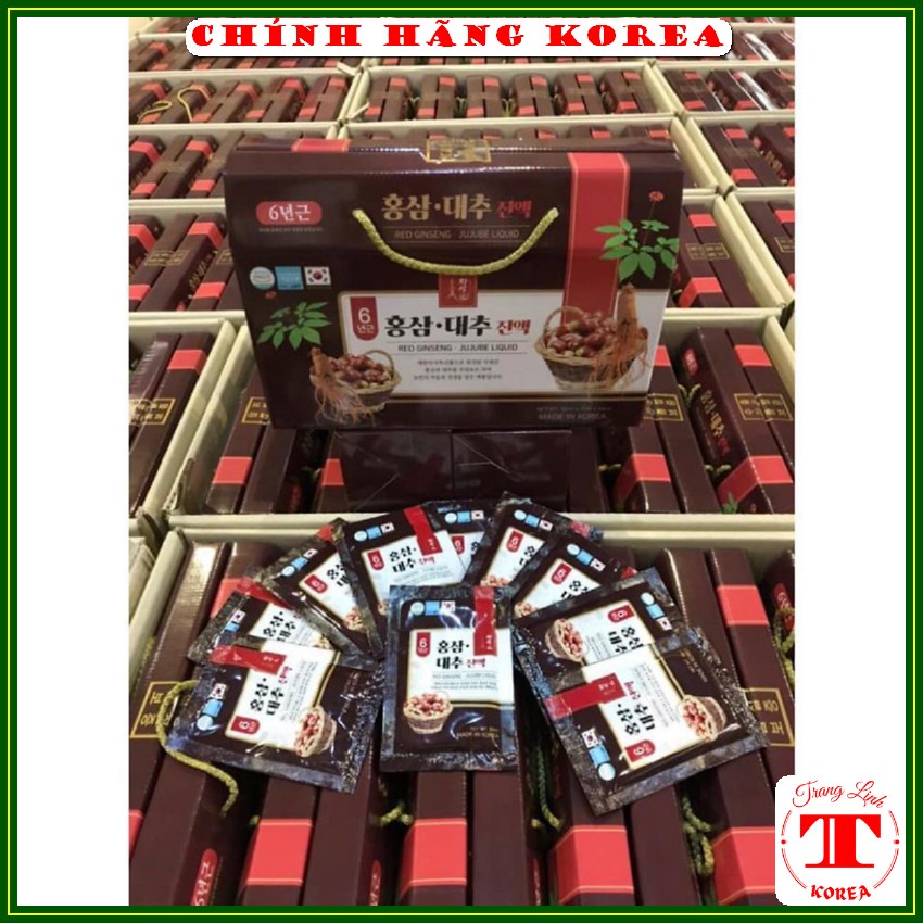 Nước hồng sâm táo đỏ hàn quốc Nonghyup, hộp 30 gói - Hồng sâm táo đỏ JUJUBE Drink thượng hạng - tranglinh