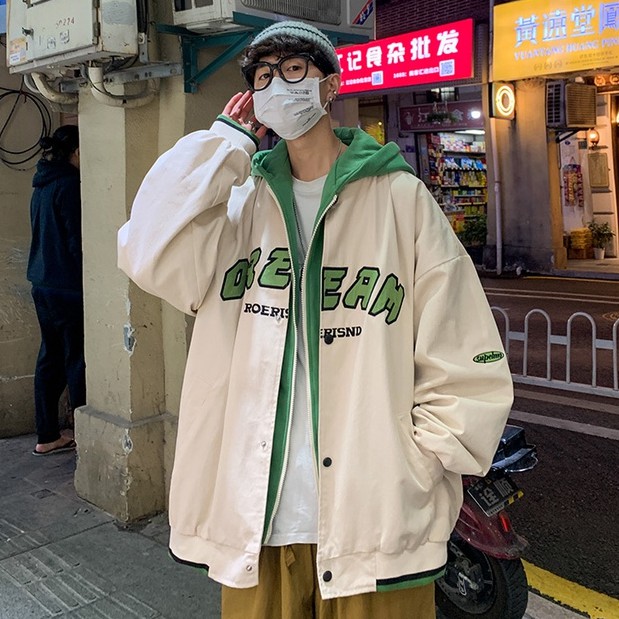 Áo khoác giả hai lớp có mũ trùm đầu phong cách Hàn Quốc dành cho nam