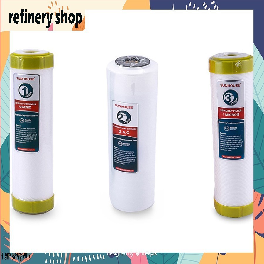 Bộ lõi lọc Sunhouse thô 3 lõi cao cấp, bộ lõi lọc Sunhouse chính hãng - Loi123