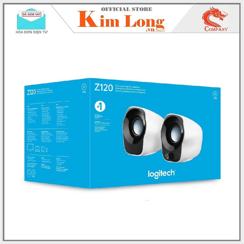 Loa Vi Tính Logitech Z120 âm thanh 2.0, cắm dây Jack 3.5, 980-000514 - Bảo hành 12 tháng chính hãng