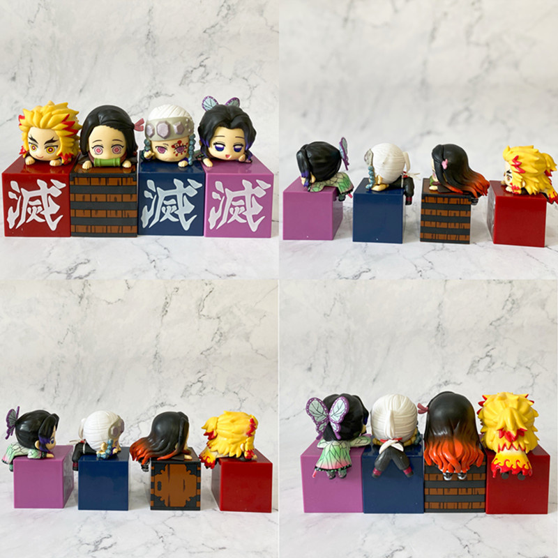 Hộp mô hình nhân vật anime Demon Slayer Kimetsu Rengoku Genten đáng yêu 10cm dành cho trang trí
