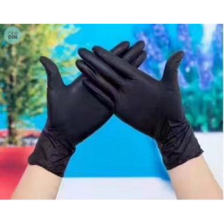 Găng tay Barber Tattoo Disposable Black Nitrile 50c & 100c