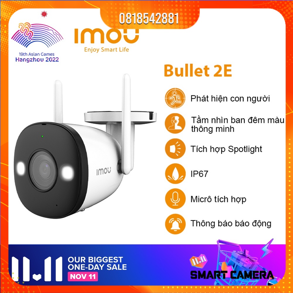 Camera Giám Sát Imou Bullet 2C IPC F22P - Hàng Chính Hãng