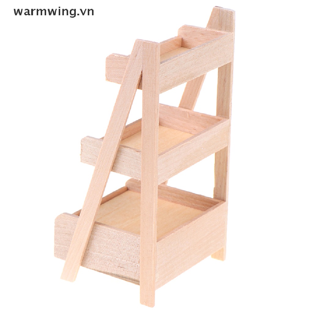 Kệ Gỗ Đứng Mini Để Chậu Hoa Trang Trí Nhà Búp Bê Tỉ Lệ 1: 12