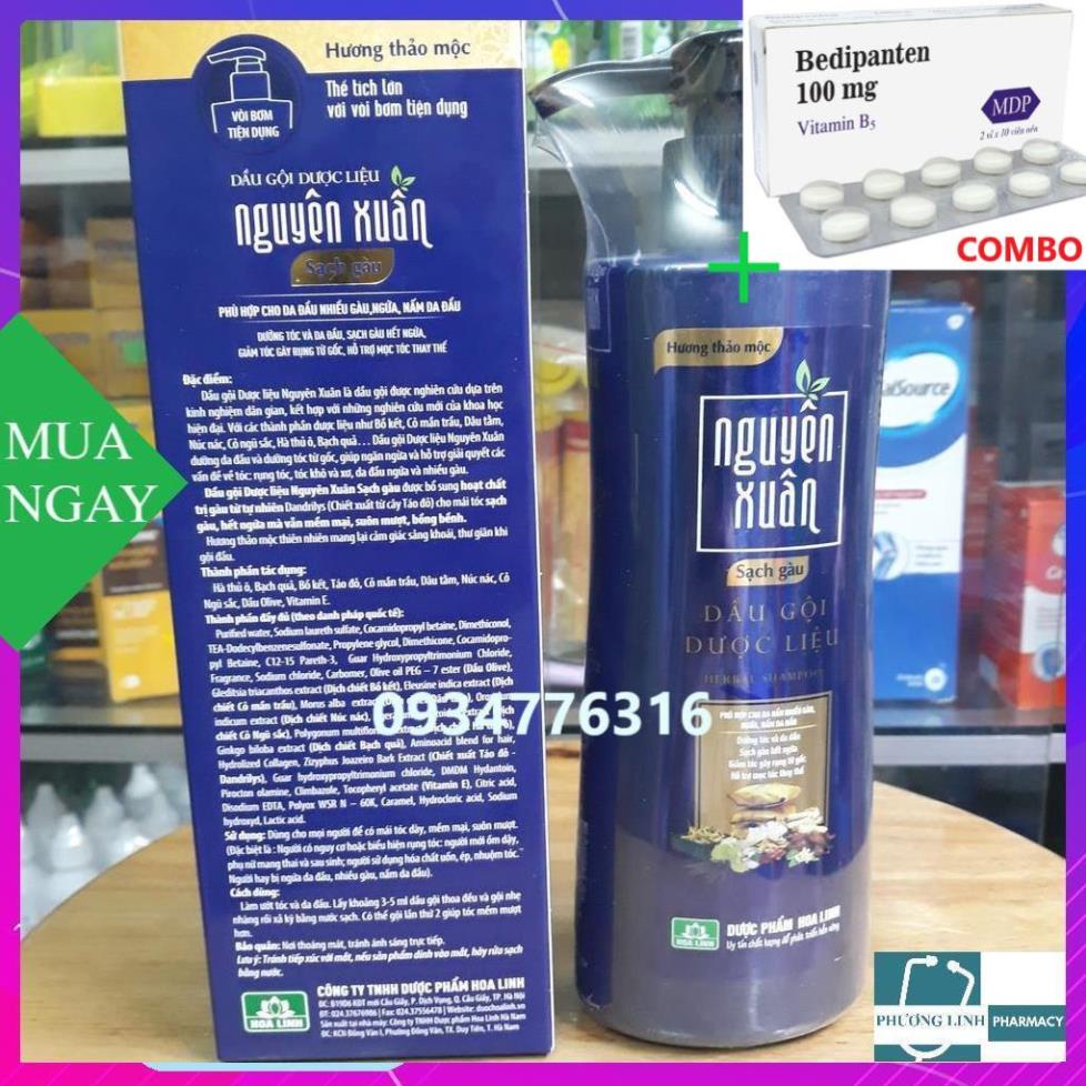 Combo Bedipanten 100mg +  Dầu gội Dược liệu Nguyên Xuân Sạch gàu chai 250ml