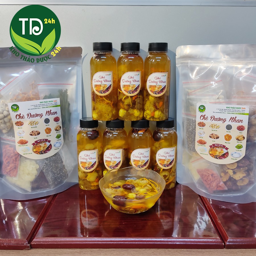 Chè Dưỡng Nhan 12 vị - Nguyên liệu 550g nấu được 12 chai 330ml