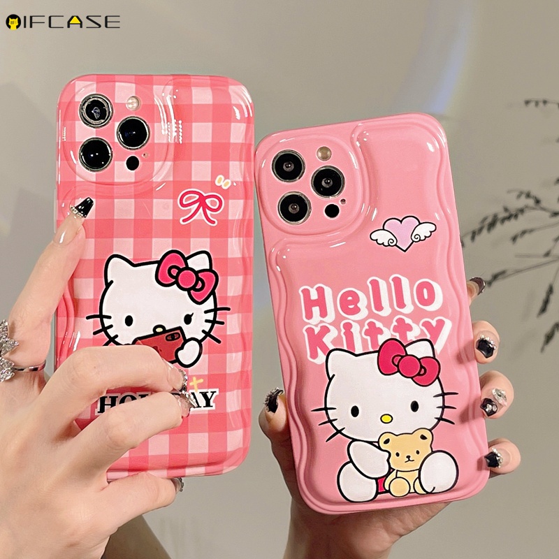 Ốp Điện Thoại In Hình Mèo Hello Kitty Thắt Nơ Cho iPhone 13 12 12 11 Pro Max XS Max XR X