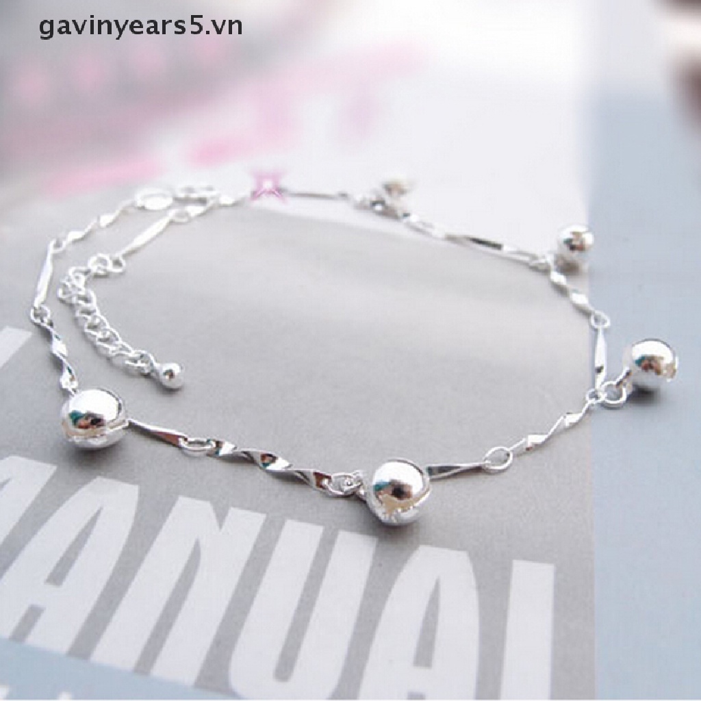Lắc Chân Mạ Bạc 925 Đính Chuông Thời Trang Cho Nữ