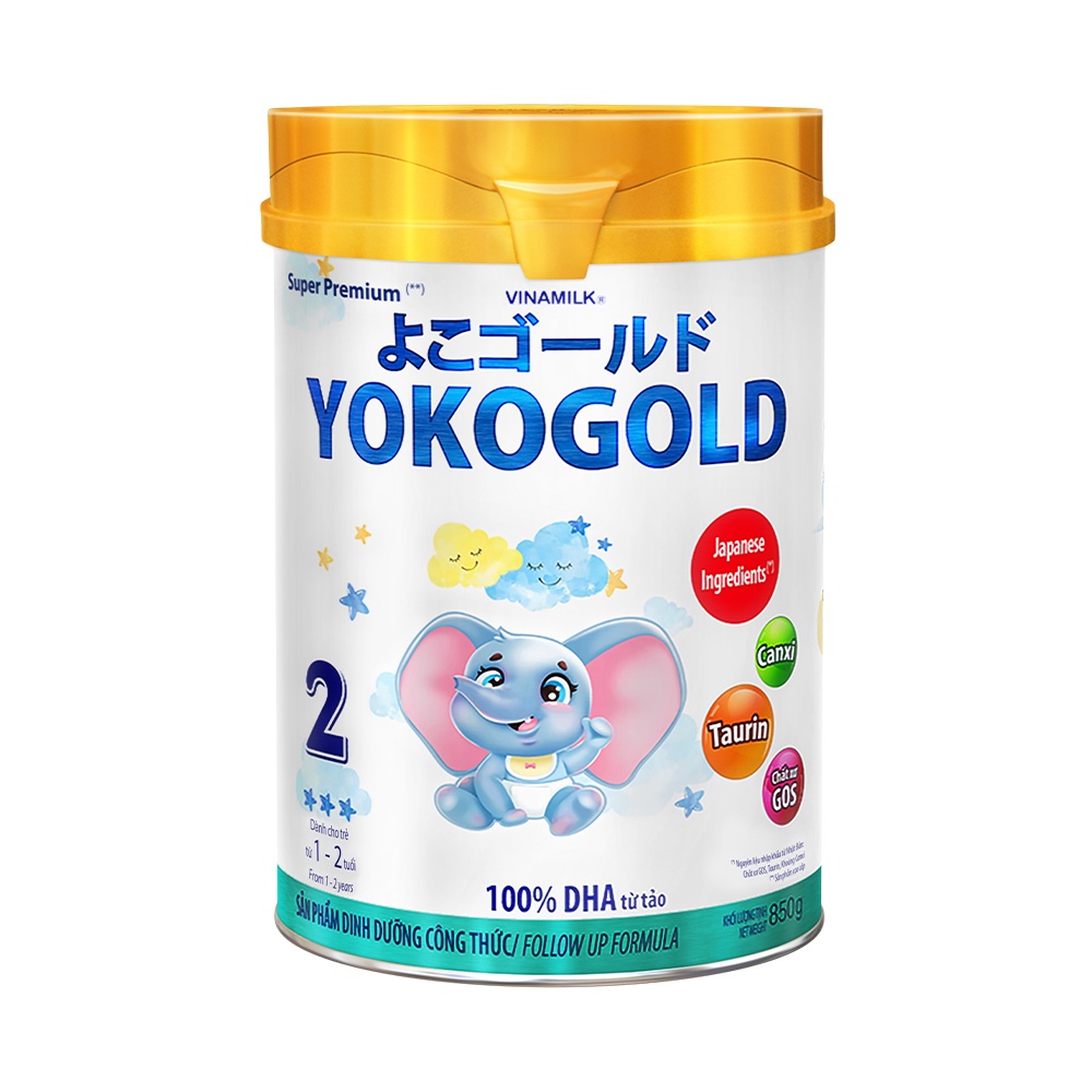 [Mã FMCGMALL -8% đơn 250K] Sữa bột Vinamilk YOKO GOLD 2 hộp thiếc 850g/hộp