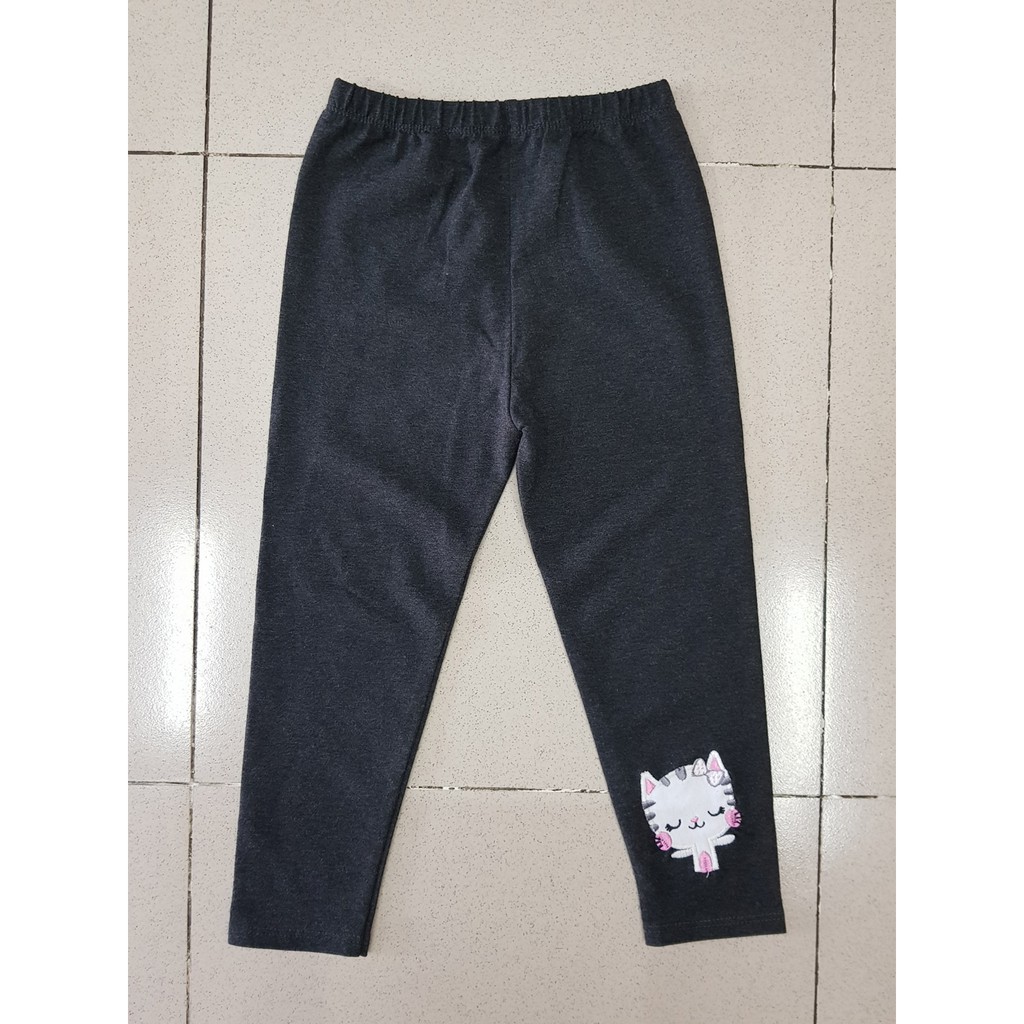 Quần legging dài thêu mèo dễ thương bé gái