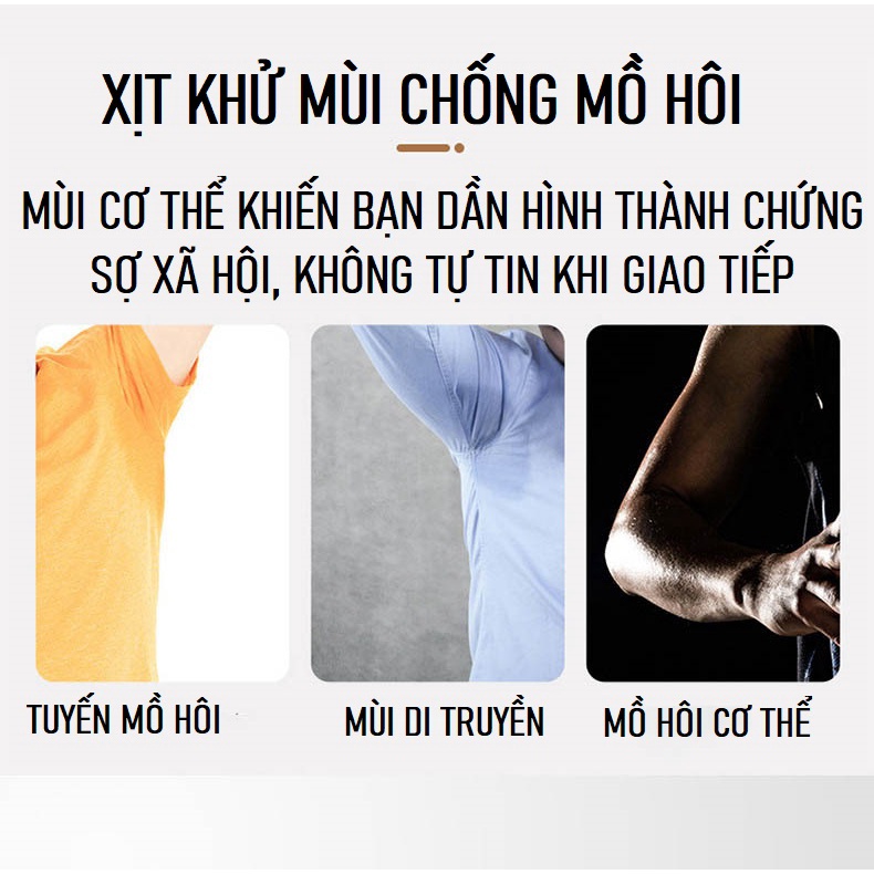 Xịt Khử Mùi Cao Cấp Ngăn Mồ Hôi Khô ,Thoáng Vùng Da Dưới Cánh Tay Hương Thơm Bền Lâu 30ML