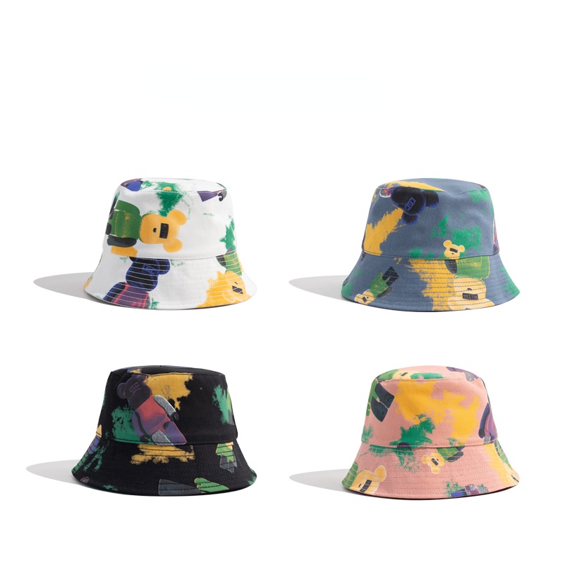 Nón Tai Bèo Hình Gấu graffiti Đáng Yêu Thời Trang Xuân Thu Cho Bé