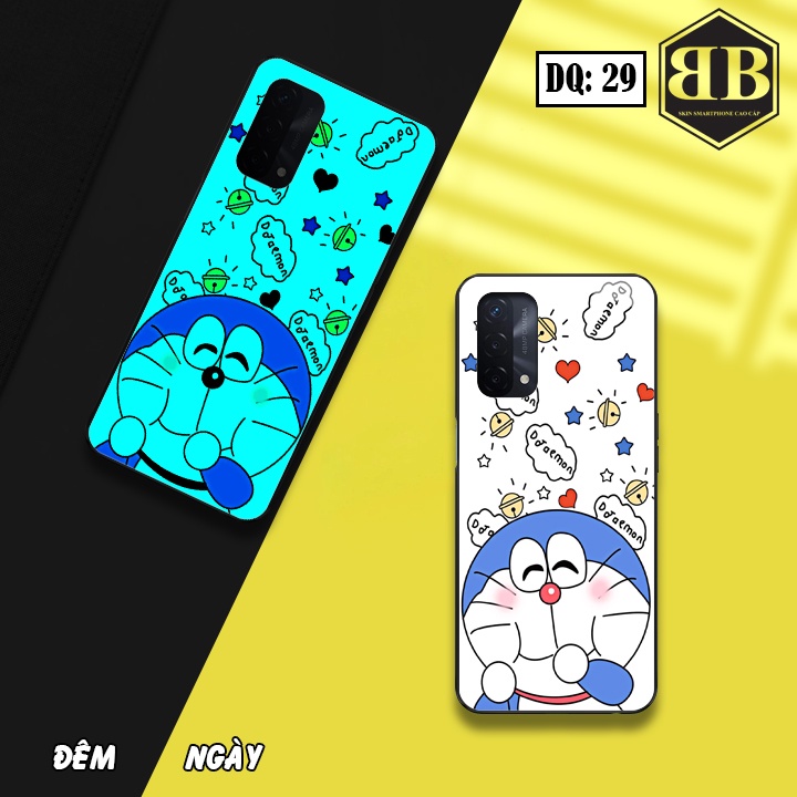 Ốp lưng kính Dạ Quang Oppo A74 4G / F19 phát sáng trong đêm hình in sáng tạo
