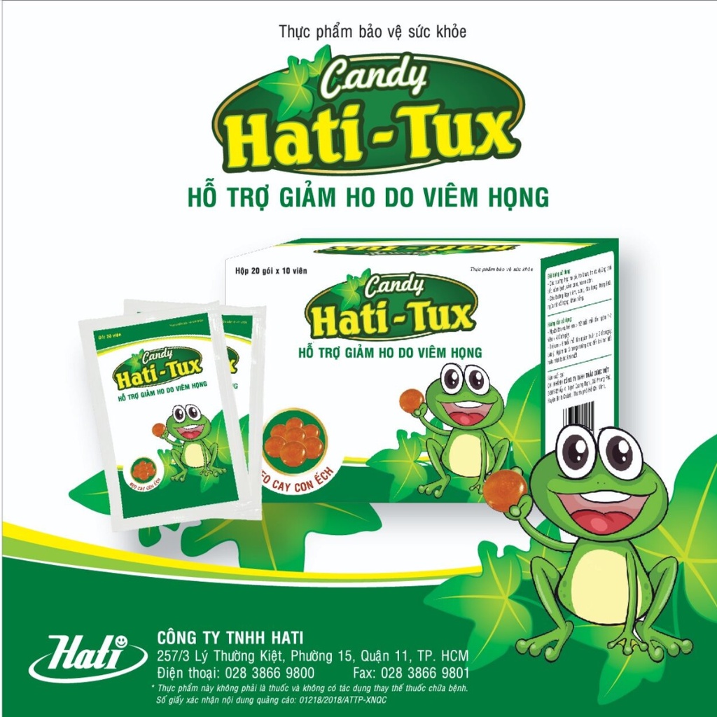 Kẹo Ngậm Ho Hati-Tux Candy  Giảm Đau Họng, Giảm Ho