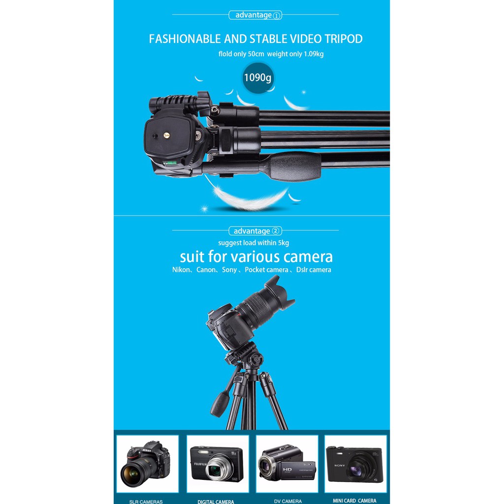 [Mã 153ELSALE2 giảm 7% đơn 300K] CHÂN MÁY ẢNH TRIPOD/ MONOPOD BEIKE Q-570