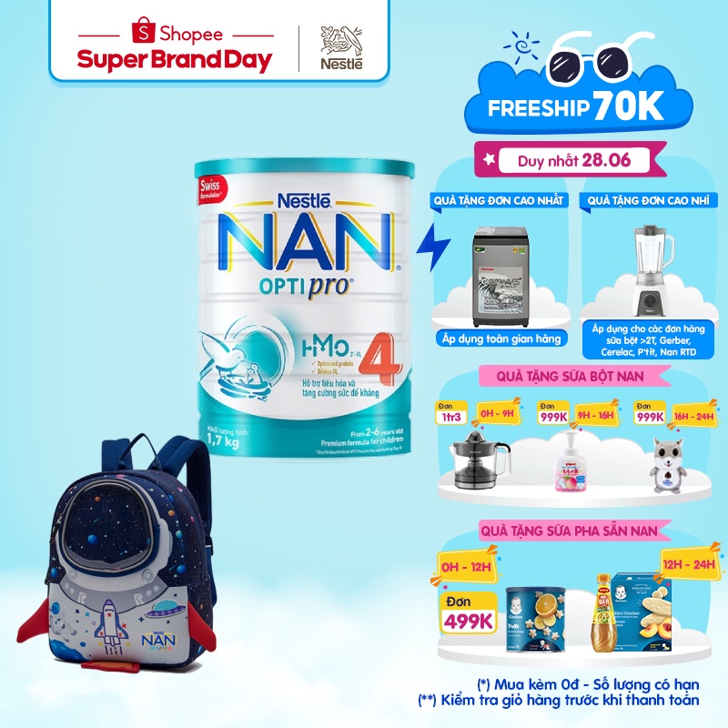 Sữa Bột Nestle NAN Optipro 4 1.7kg/1.6kg/lon
