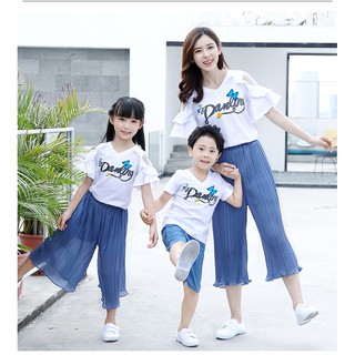 Set đồ gia đình quần ống rộng