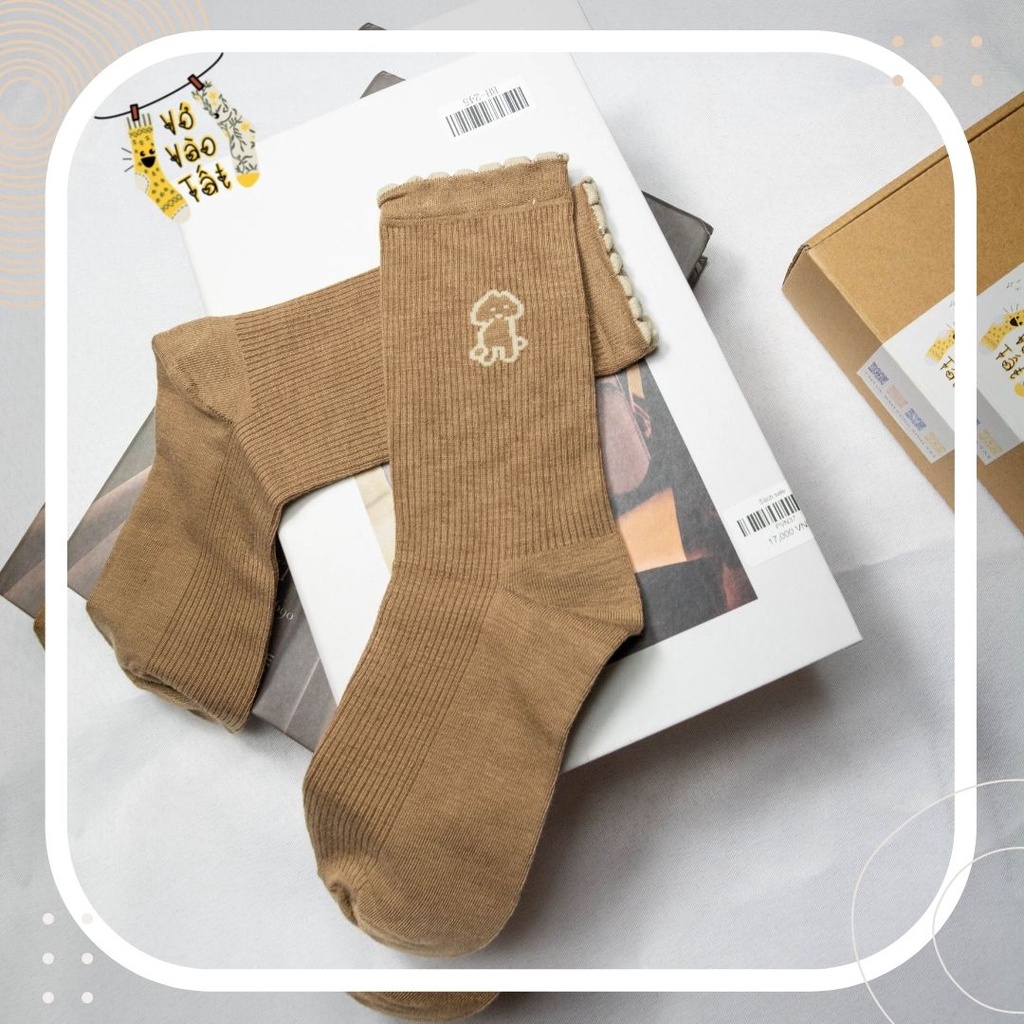 TẤT VỚ CỔ CAO CÚN SỌC CHÌM NHIỀU MÀU