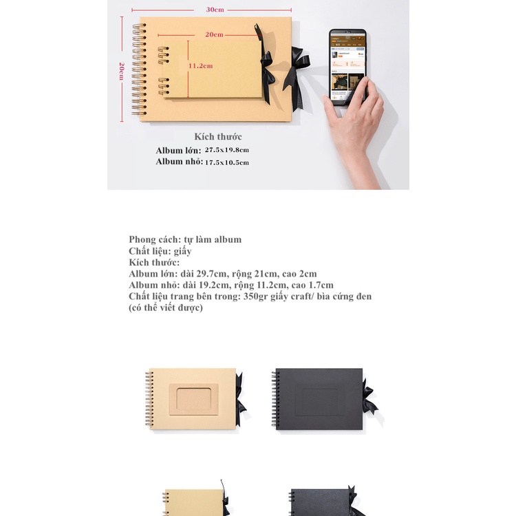 Album ảnh tự làm quà tặng sinh nhật, giáng sinh, 20/10, lễ tình nhân, quà tặng  người yêu, người thân phong cách vintage