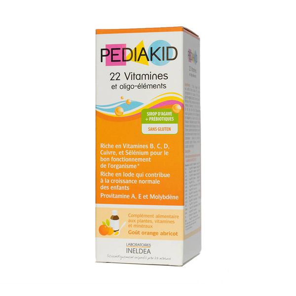 SIRO BỔ SUNG 22 VITAMIN VÀ KHOÁNG CHẤT TỔNG HỢP - PEDIAKID 22 VITAMINES OLIGO ELEMENTS 125ML INELDEA PHÁP