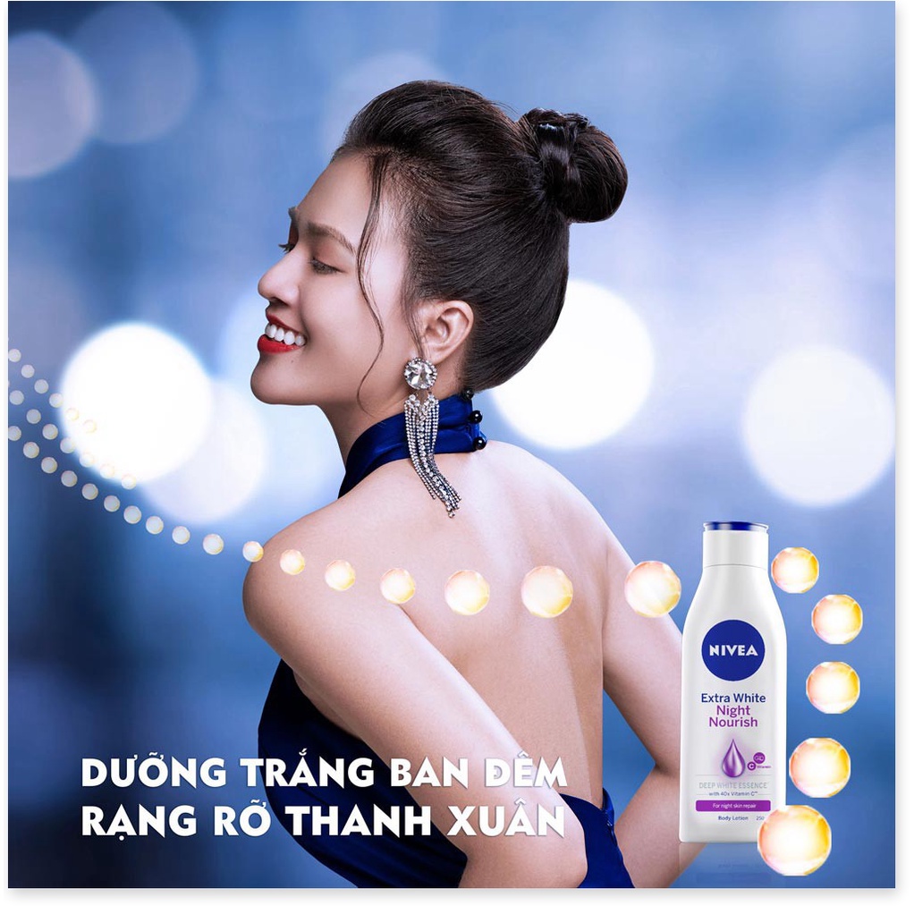 [Mã giảm giá tích lũy] Sữa Dưỡng Thể Nivea Làm Sáng & Săn Chắc Da Ban Đêm 400ml Extra White Night Nourish Body Lotion