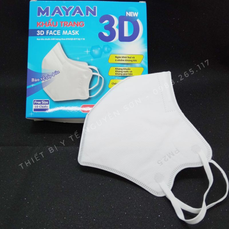 Khẩu trang Mayan PM2.5 thiết kế 3D ôm sát chất lượng cao - hộp 10 chiếc | BigBuy360 - bigbuy360.vn