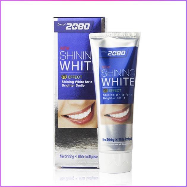 Kem đánh răng siêu trắng tẩy sạch vết ố trên răng 2080 Shining White 3D Effect Hàn Quốc 100g (Hàng Chính Hãng)